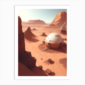 Fantasy: colony on Mars Art Print