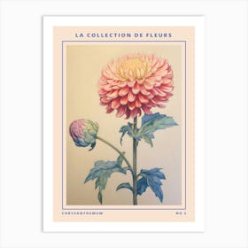 Chrysanthemum 2 French Flower Botanical Poster Art Print