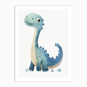 Cute Cartoon Maiasaura Dinosaur Watercolour 2 Art Print