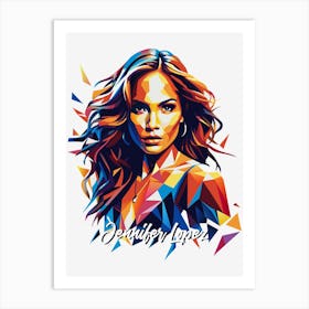 Jennifer Lopez 03 Portrait Music Icon Style WPAP Pop Art Art Print