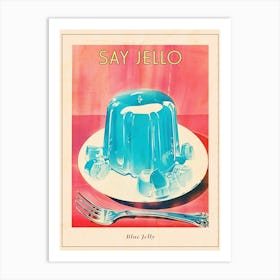 Retro Blue Jelly Vintage Cookbook Inspired 2 Poster Art Print