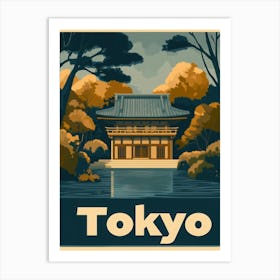 Aihrgdesign A Retro Travel Poster For Tokyo Featuring The Tra 5aada3b2 4ef4 42d5 Af64 Fbfd0a6bb089 0 Art Print