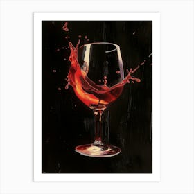 A Melting Glass Of Red Wine Art Print