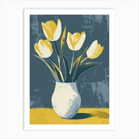Tulip Flowers On A Table   Contemporary Illustration 2 Art Print