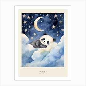 Baby Panda Cub 1 Sleeping In The Clouds Nursery Poster Art Print