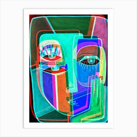 Glitchy face Art Print