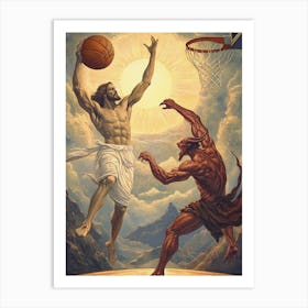 Jesus Vs Devil Art Print