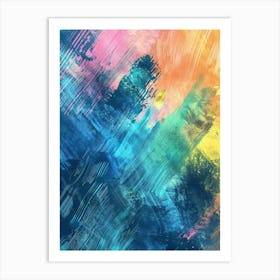 Abstract Background With Colorful Brush Strokes Art Print