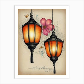 Lanterns 1 Art Print