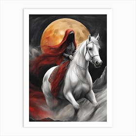 Woman Riding A Horse 1 Art Print