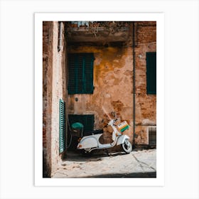 Scooter Italy | Streets of Siena, Tuscany, Italy Art Print