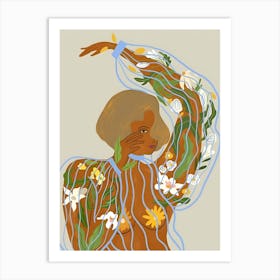 Woman With Flowers 11 Art Print