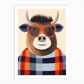 Little Bison 4 Wearing Sunglasses Art Print