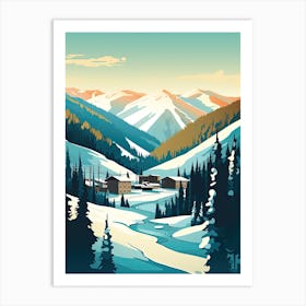 Taos Ski Valley   New Mexico, Usa, Ski Resort Illustration 3 Simple Style Art Print