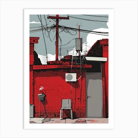 Red Brick Wall Art Print