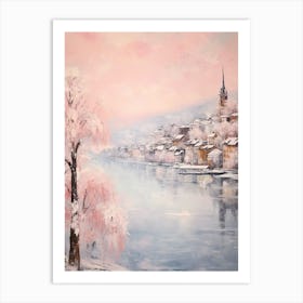 Dreamy Winter Painting Zurich Switzerland 5 Art Print