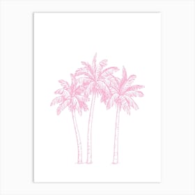 Pink Palm Trees Art Print