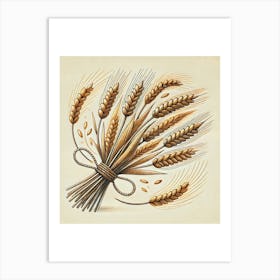 Vintage Wheat Illustration Art Print