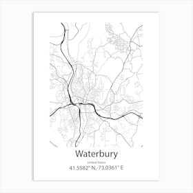 Waterbury,United States Minimalist Map Poster