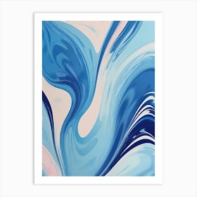 Blue And White Swirls 1 Art Print