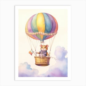 Baby Mouse 4 In A Hot Air Balloon Art Print