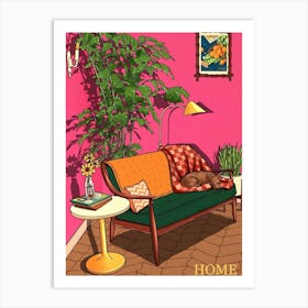 Home and dog Art Print