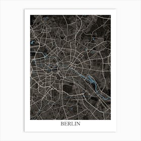 Berlin Black Blue Art Print