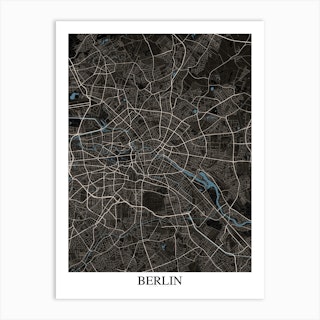 Berlin Black Blue Art Print