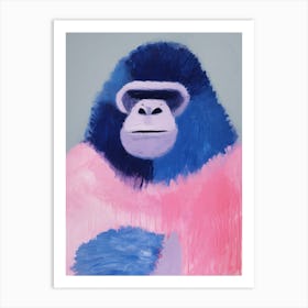 Playful Illustration Of Gorilla For Kids Room 4 Art Print