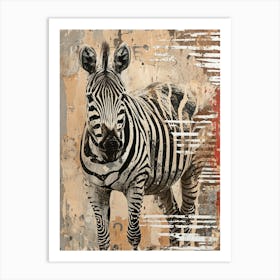 Kitsch Zebra Collage 2 Art Print