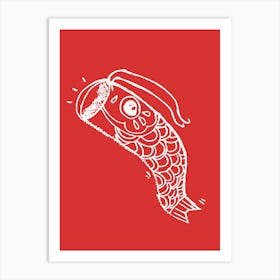 Koi Fish Red Art Print