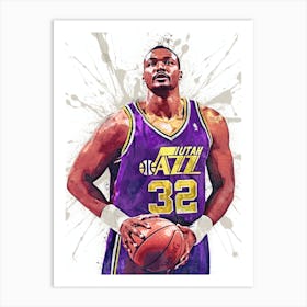 Karl Malone Utah Jazz Art Print