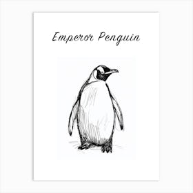 B&W Emperor Penguin Poster Art Print