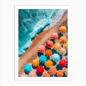 Colorful Umbrellas On The Beach 1 Art Print