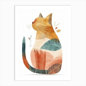 Cymric Cat Clipart Illustration 2 Art Print