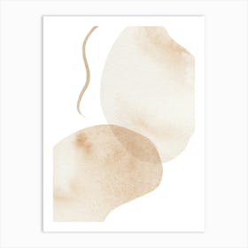 Beige Watercolor Painting 1 Art Print