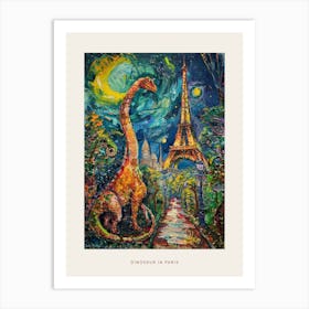 Dinosaur In Paris Painting 1 Poster Art Print