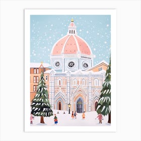 Florence Italy Travel Christmas Painting Art Print