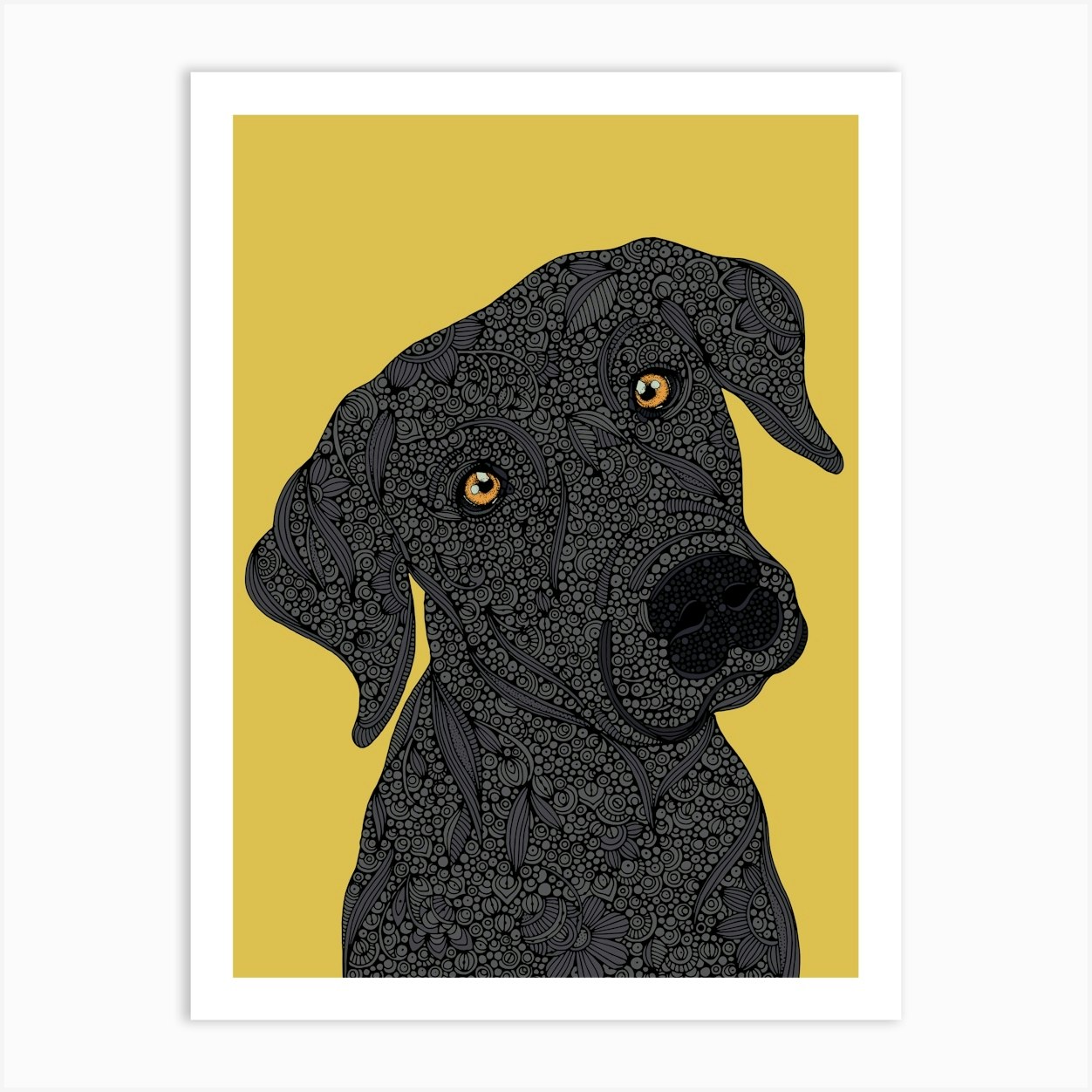 Rocco the Black Labrador Art Print by Valentina Harper