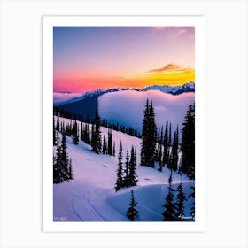 Whistler Blackcomb, Canada 1 Sunrise Skiing Poster Art Print