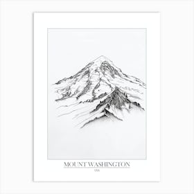 Mount Washington Usa Line Drawing 3 Poster Art Print