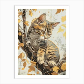 Cat Precisionist Illustration 1 Art Print