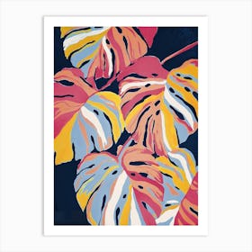 Colour Block Monstera Art Print