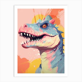 Colourful Dinosaur Eoraptor 3 Art Print