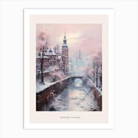 Dreamy Winter Painting Poster Krakow Poland 2 Art Print