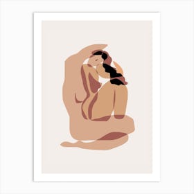 Nude Playing With Hair Art Print