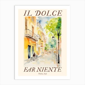 Il Dolce Far Niente Padua, Italy Watercolour Streets 4 Poster Art Print