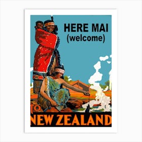 Welcome To New Zealand, Native Family Art Print