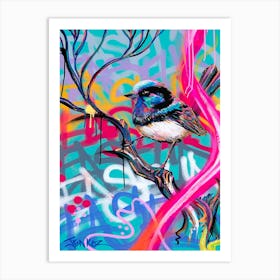 EASEL’d Blue Wren Art Print