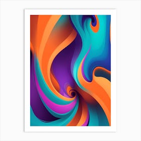 Abstract Colorful Waves Vertical Composition 14 Art Print